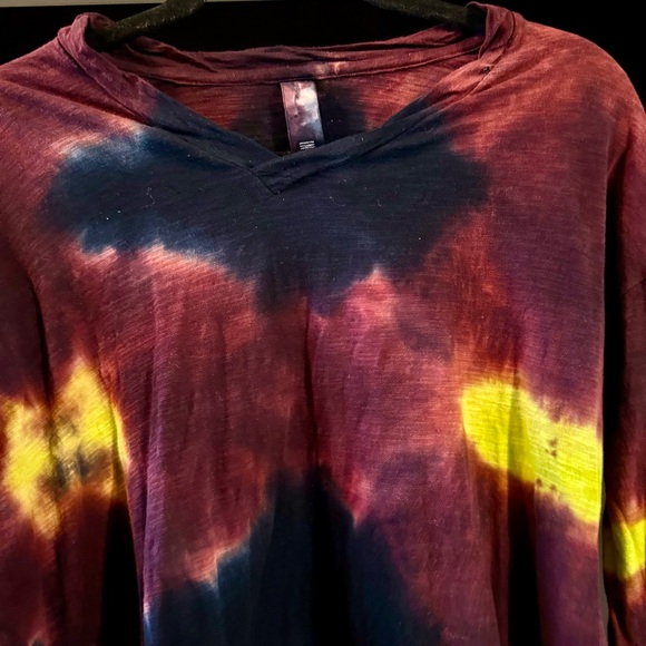 GILDA MIDANI Rare Cotton Artistic Tie Dye Long Sleeves TEE Women’s SZ XS 1 of 1 - Picture 4 of 6